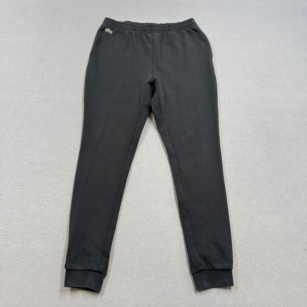 Lacoste Sport Sweatpants Men's XL Black Tapered Leg Cotton Athletic Joggers
